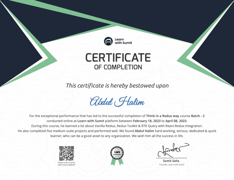 Course Certificate