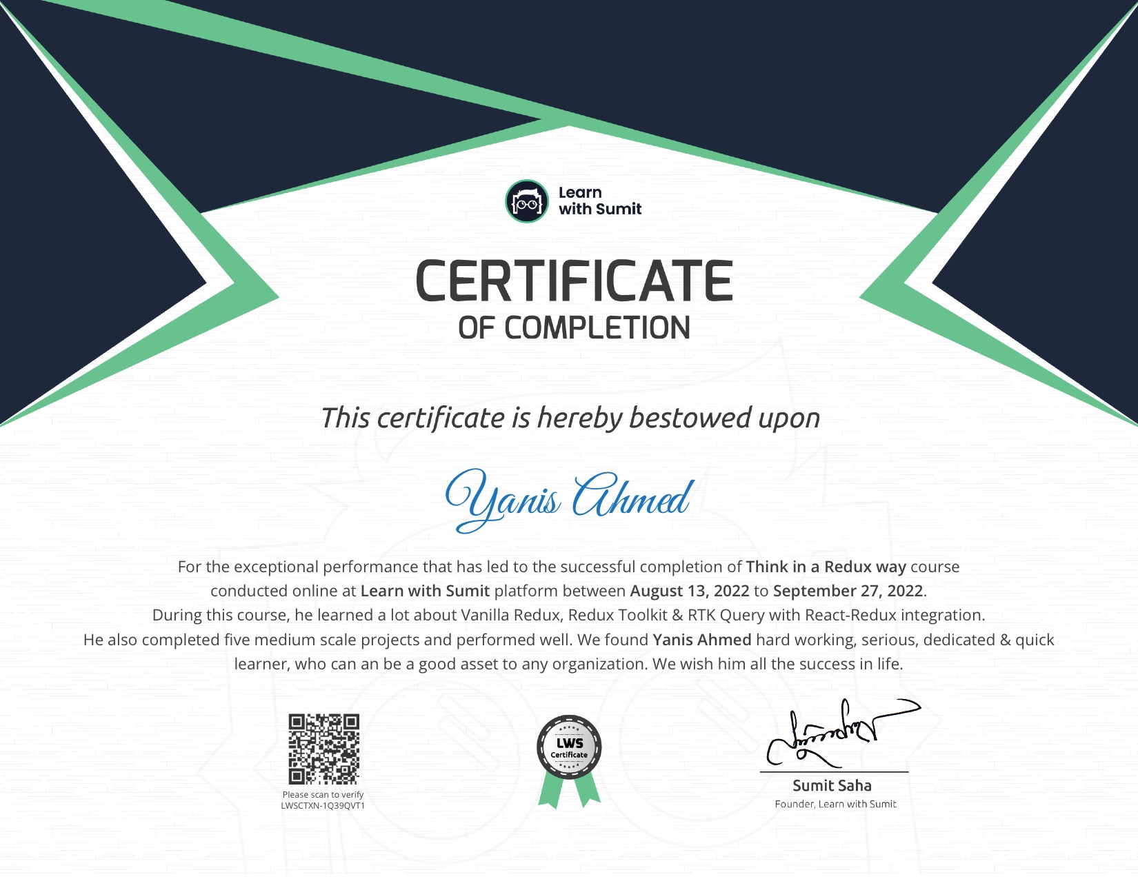 Course Certificate