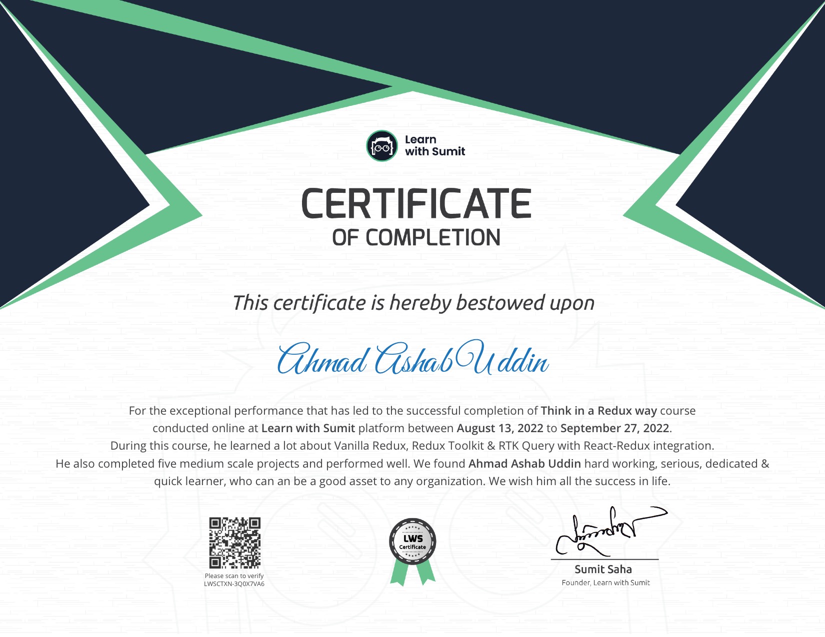 Course Certificate