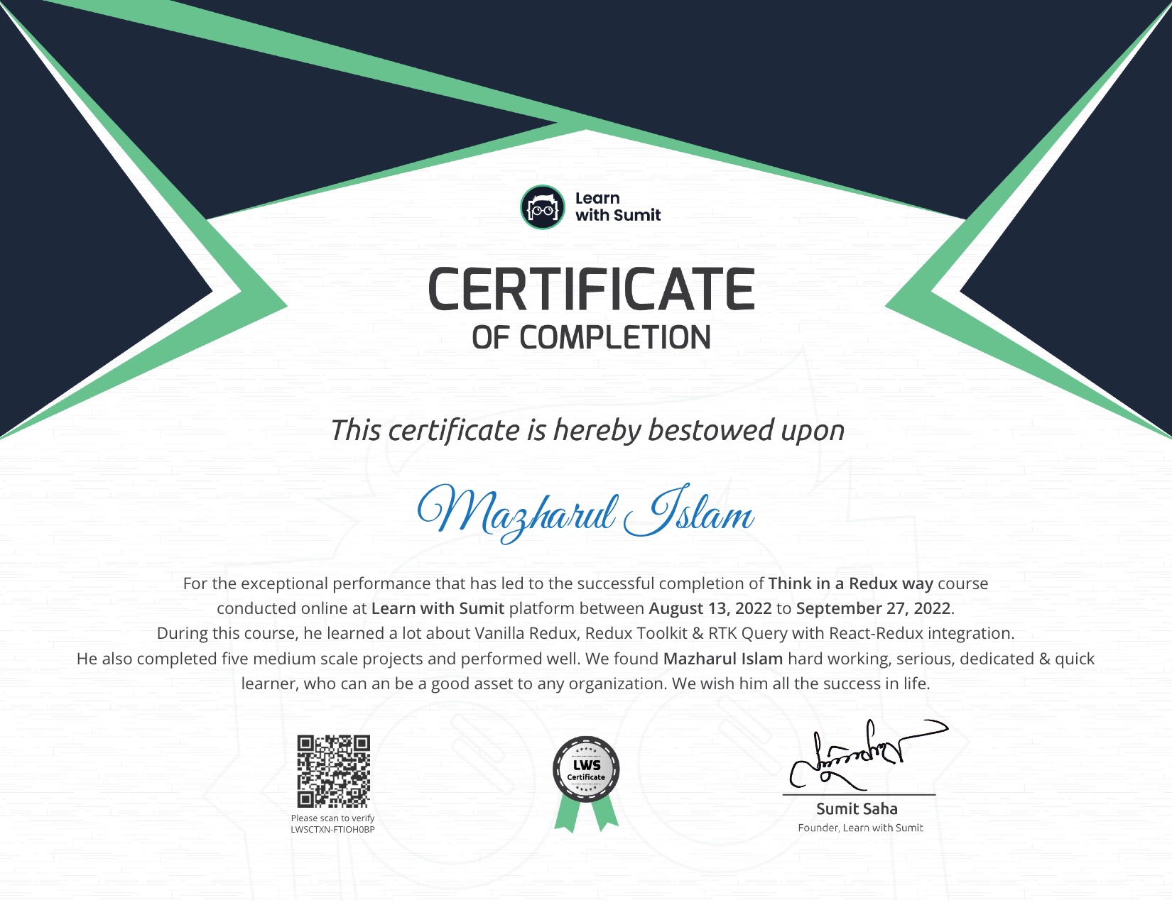 Course Certificate