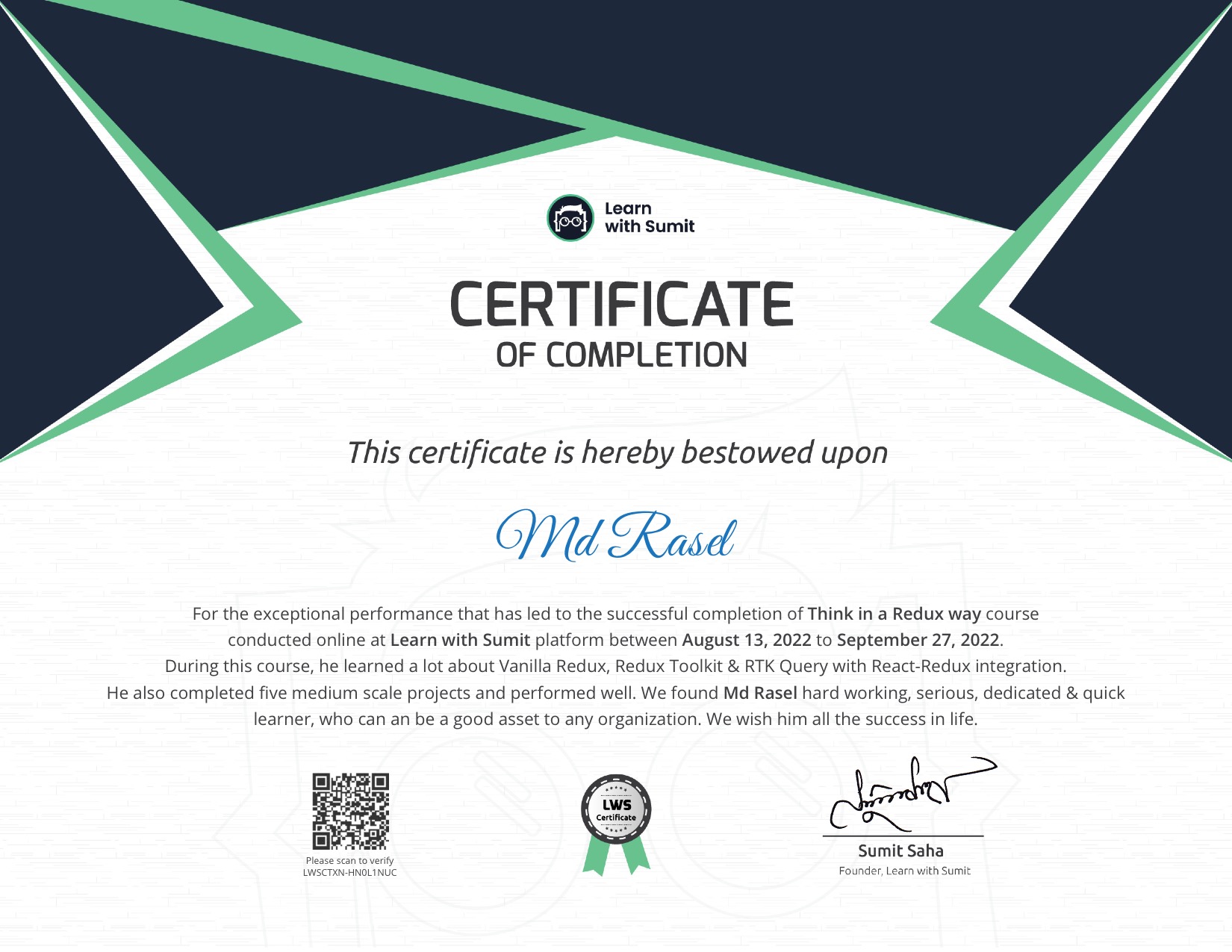 Course Certificate