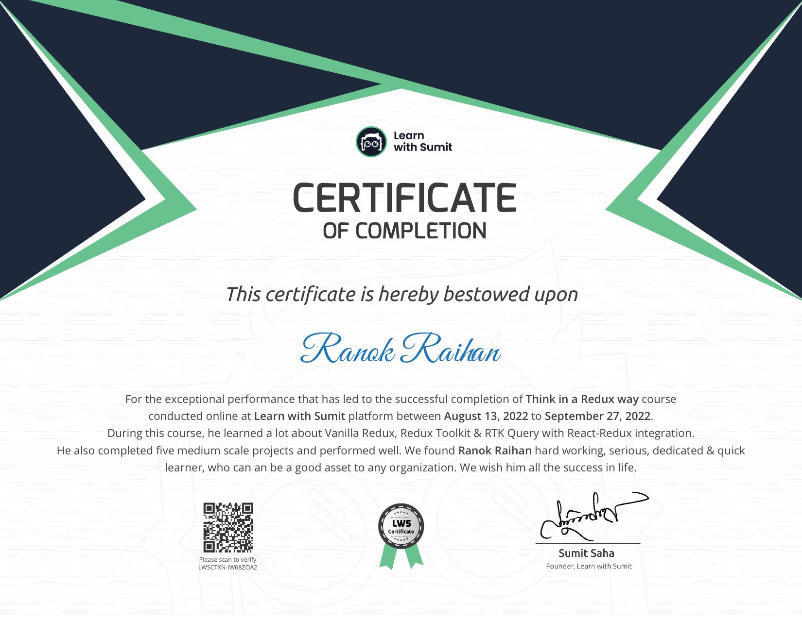 Course Certificate