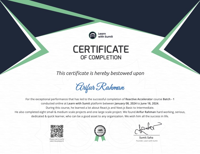 Course Certificate
