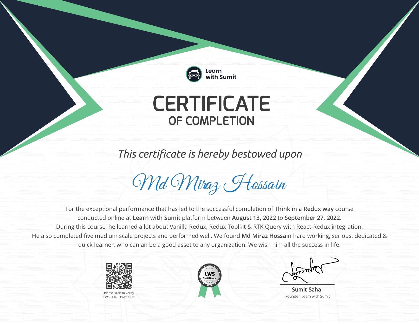 Course Certificate
