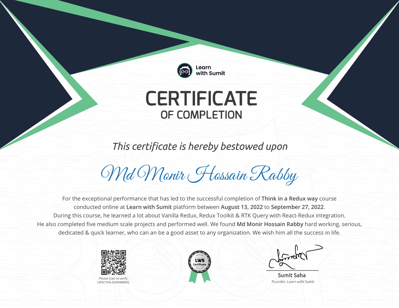 Course Certificate
