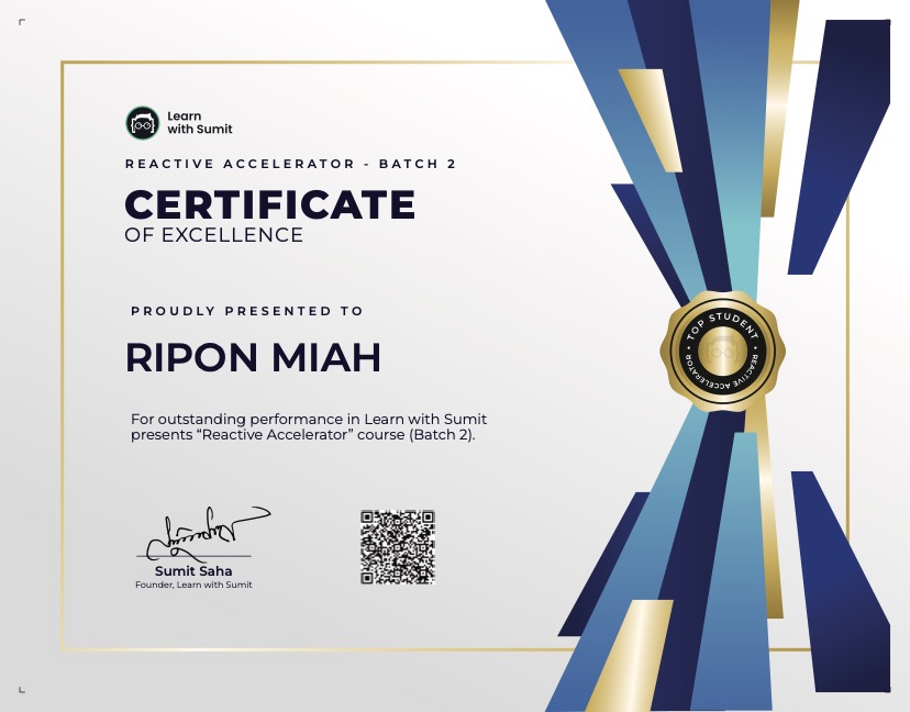Excellence Certificate