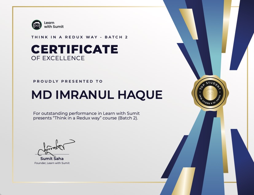 Excellence Certificate