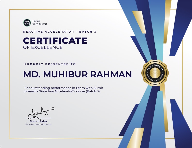Excellence Certificate