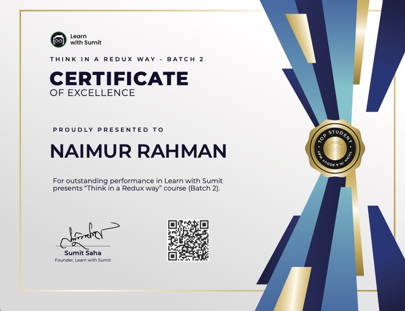 Excellence Certificate