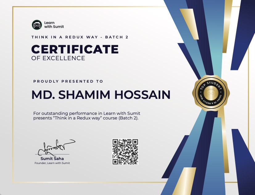 Excellence Certificate