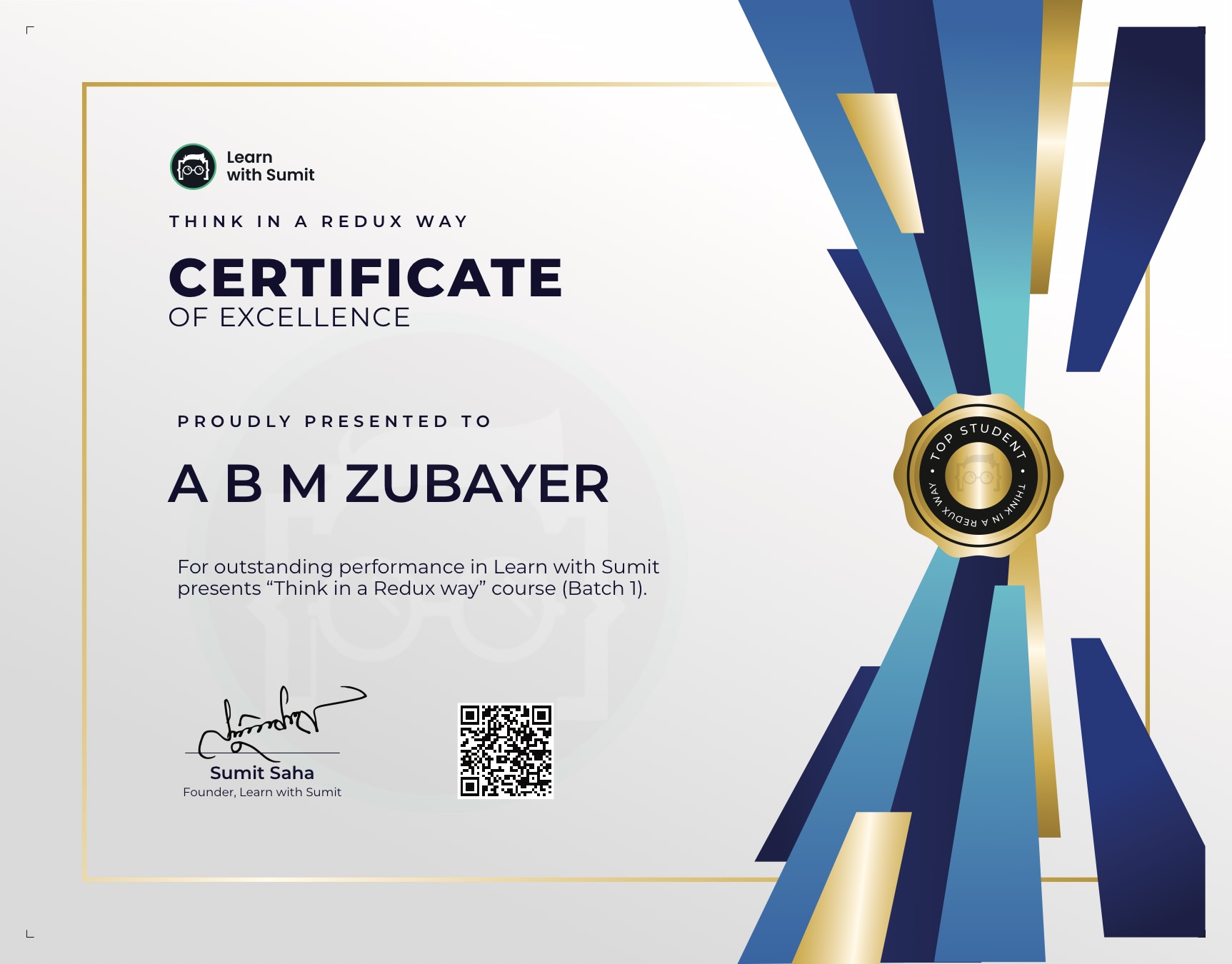 Excellence Certificate