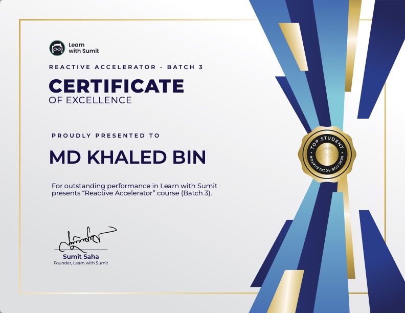 Excellence Certificate