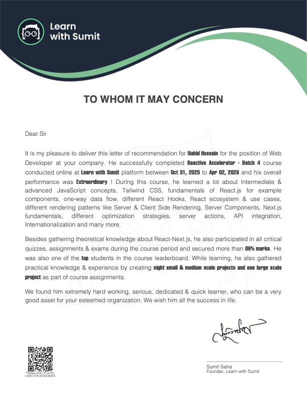 Recommendation Letter
