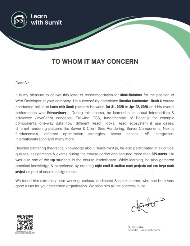 Recommendation Letter