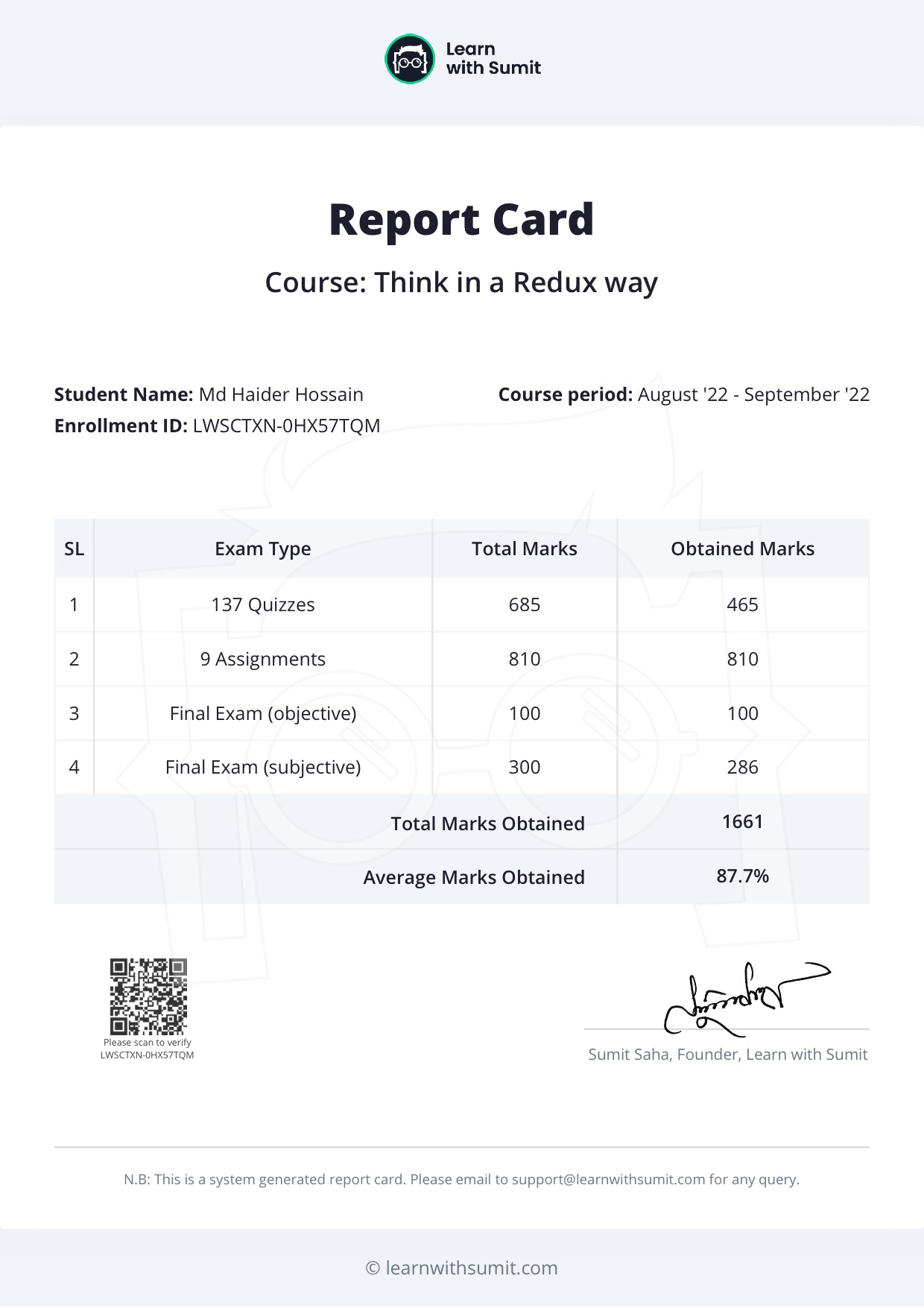 Report Card