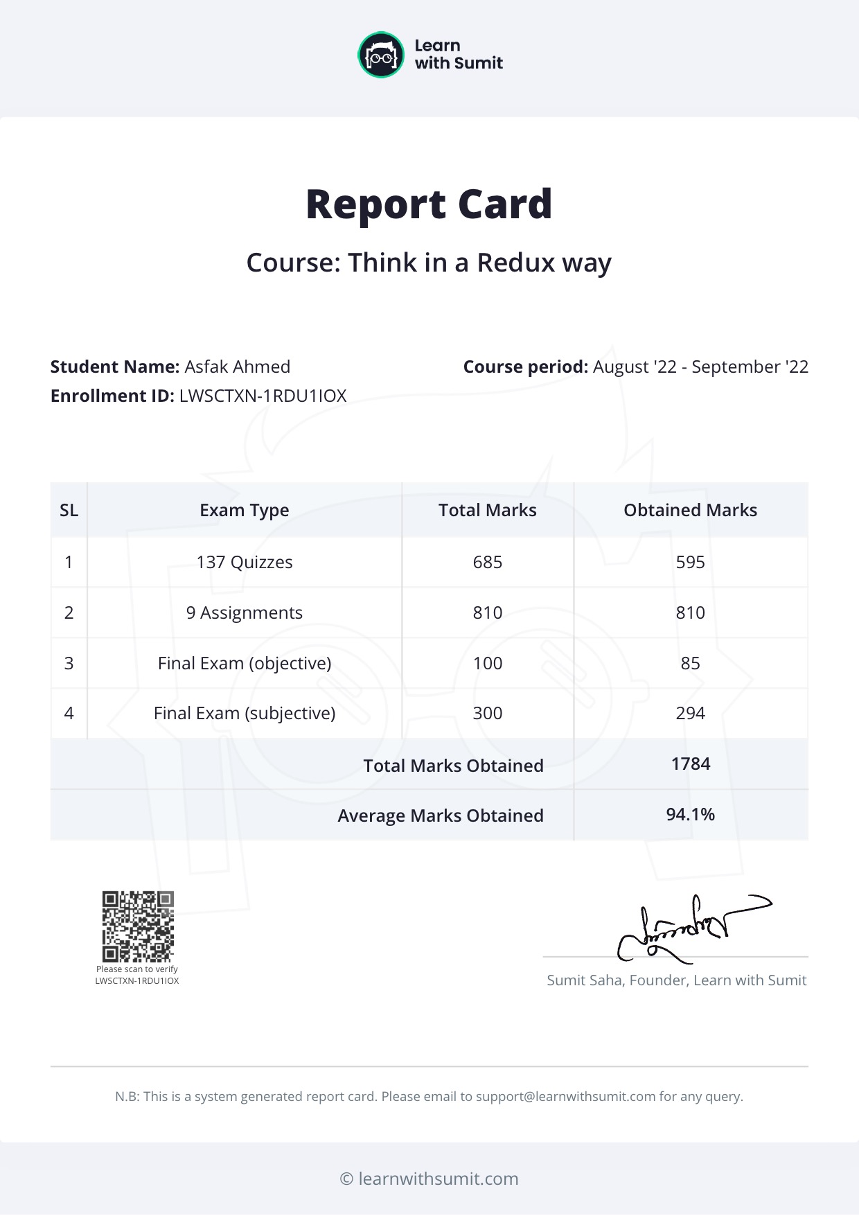 Report Card