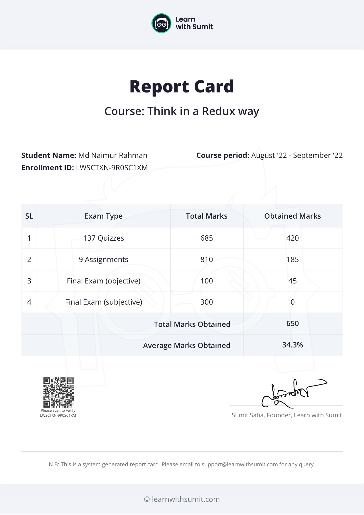 Report Card