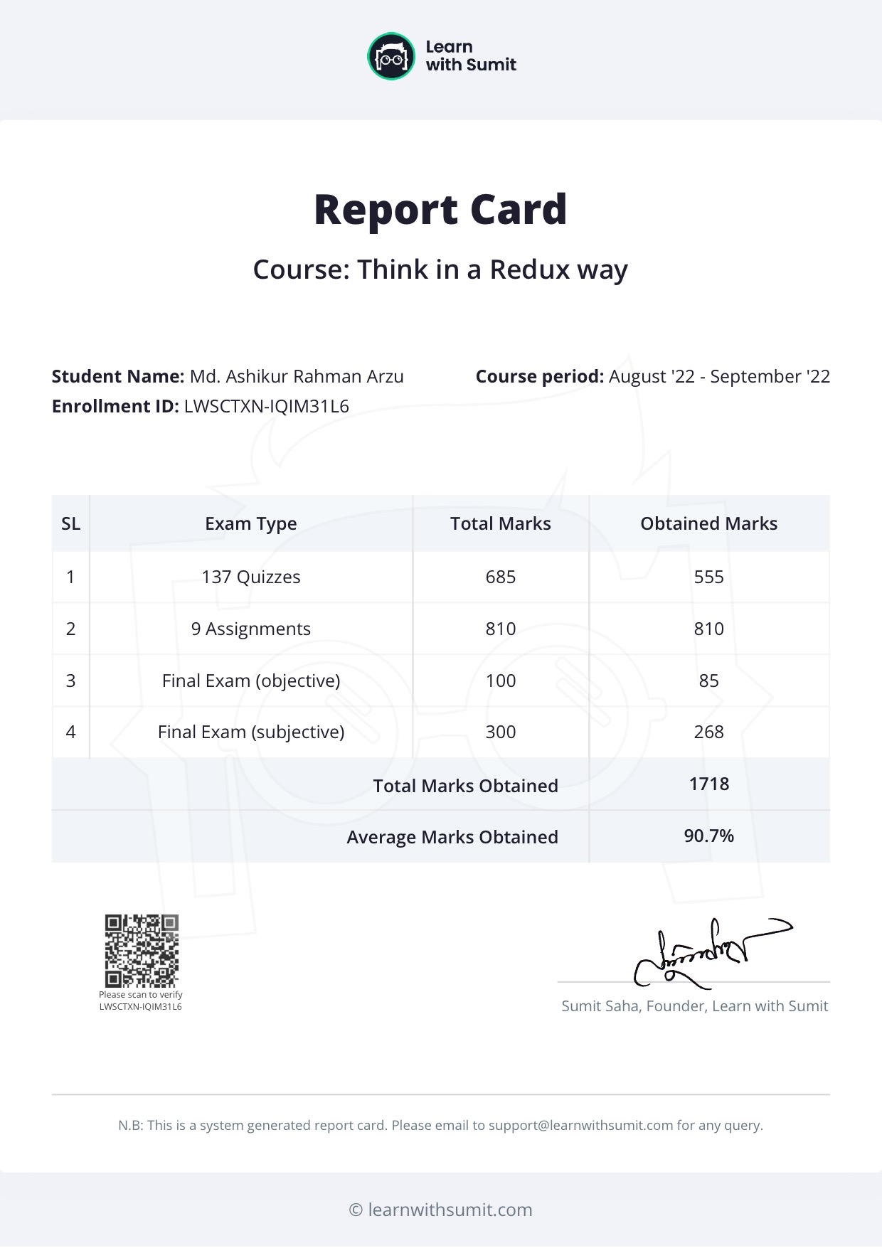 Report Card