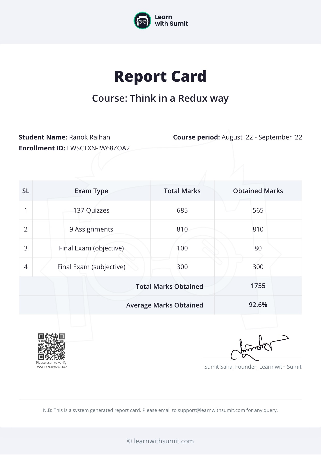 Report Card