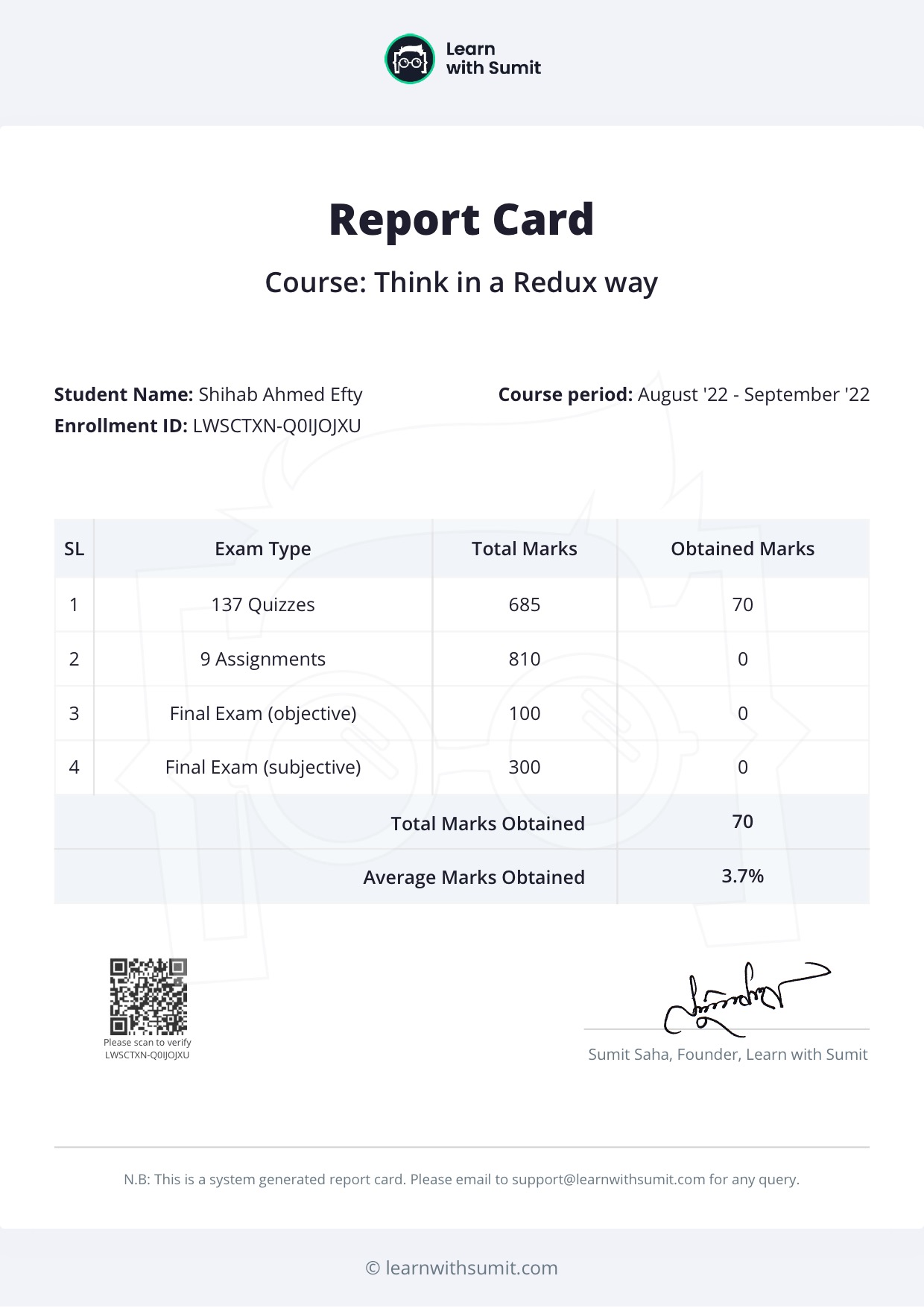 Report Card